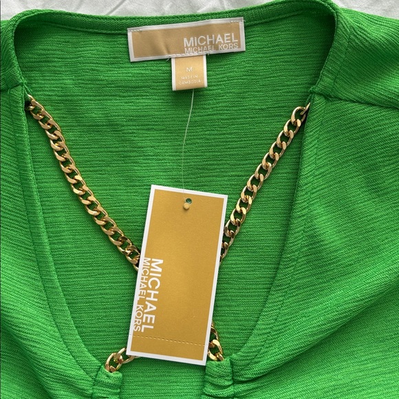 Michael Kors Green Top with Gold Accent - Picture 9 of 9